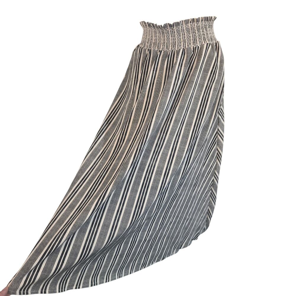 Flint & Moss Boho Maxi Skirt Womens XL Black Striped Long Flowing Gypsy Festival - Picture 3 of 8